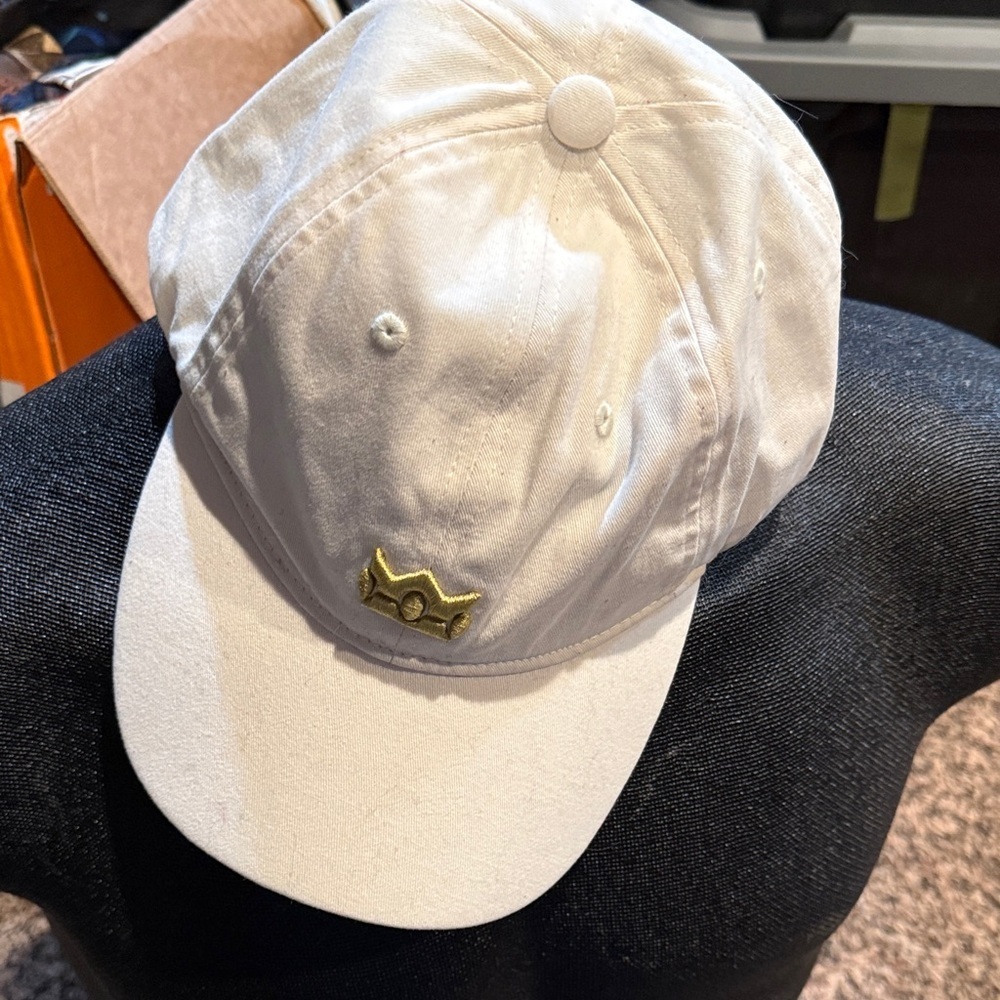 Nintendo Mario White Baseball Cap with Gold Crown Emblem